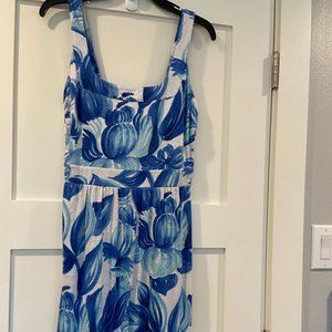 Empire Waist Linen Blend Sun Dress